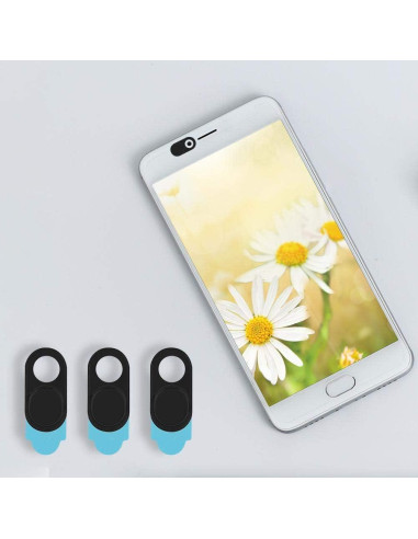 Cubierta de Webcam ASHATA Ultra Fina Negra - 3 Piezas