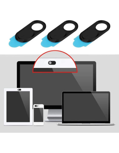 Cubierta de Webcam ASHATA Ultra Fina Negra - 3 Piezas