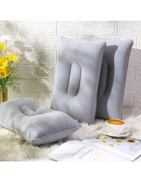 20 Almohadas Inflables Geelin para Camping y Playa Gris