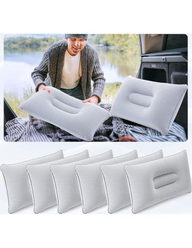 20 Almohadas Inflables Geelin para Camping y Playa Gris