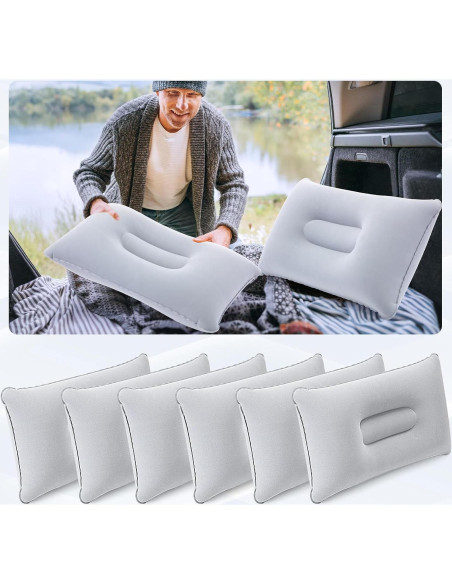 20 Almohadas Inflables Geelin para Camping y Playa Gris
