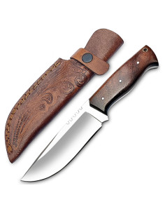 Cuchillo de Caza D2 WARIVO - Hoja Fija 25.4cm con Funda