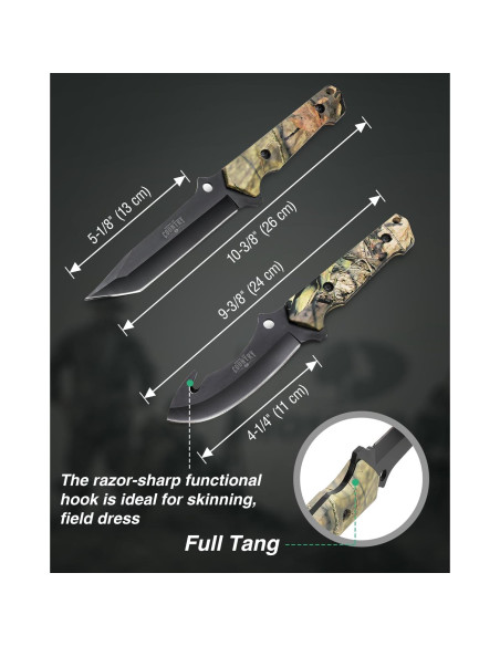 Juego de Cuchillos de Caza Mossy Oak - 2 Piezas, Funda