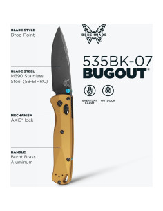 Cuchillo Plegable Benchmade Bugout 535BK-07 Aluminio Bronce 2
