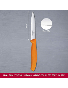 Cuchillo de Pelar Victorinox Swiss Classic 10cm Hoja Serrada Naranja 2