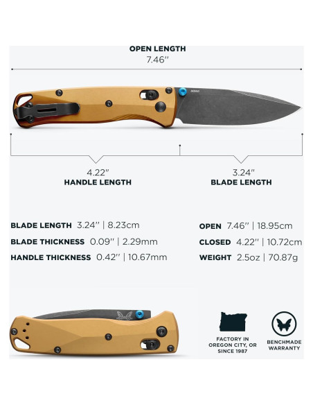 Cuchillo Plegable Benchmade Bugout 535BK-07 Aluminio Bronce