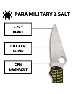Cuchillo Spyderco Para Military 2 Salt CPM MagnaCut G-10 Amarillo 2