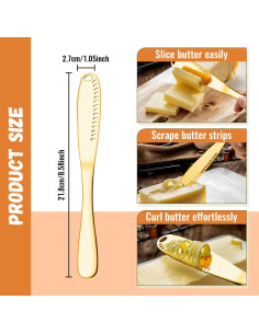 Juego de 4 Cuchillos para Untar Mantequilla Sirmme Dorado 2
