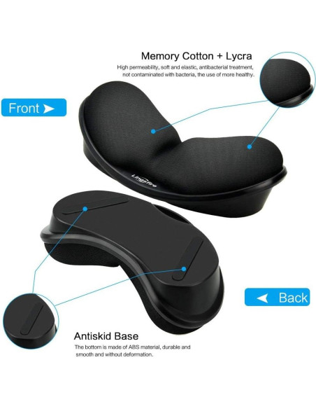 Reposamuñecas Ergonómico LINGSFIRE Espuma Viscoelástica Negro