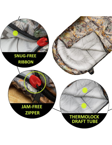 Saco de dormir Rioyalo 0C Camuflaje Forestal 220x78cm