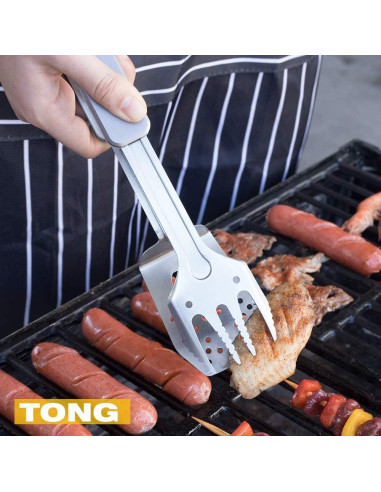 Juego de Herramientas de Barbacoa 4 en 1 ROXON S602 Gris