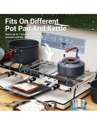 Estufa de Camping Portátil FineFlame 3 Quemadores 20400 BTU