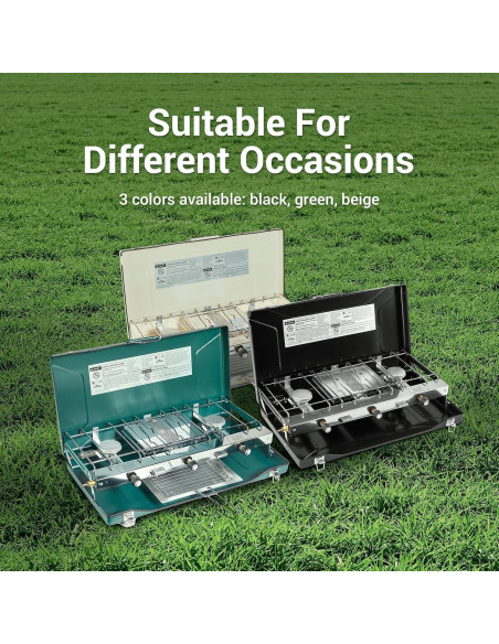 Estufa de Camping Portátil FineFlame 3 Quemadores 20400 BTU