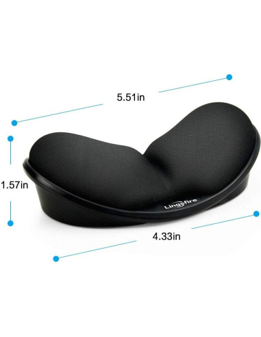 Reposamuñecas Ergonómico LINGSFIRE Espuma Viscoelástica Negro