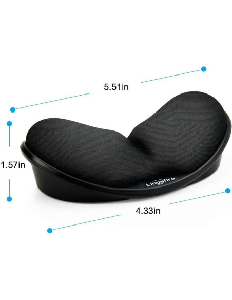 Reposamuñecas Ergonómico LINGSFIRE Espuma Viscoelástica Negro