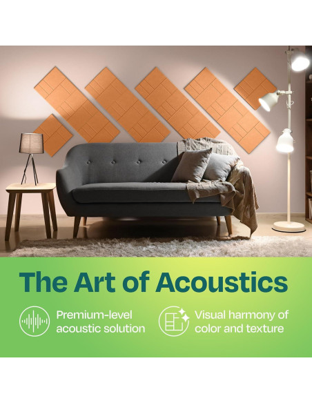 Paneles Acústicos Ekkogo 12-Pack 30.48cm Aislantes Decorativos