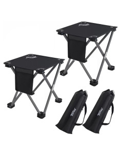 Taburete Plegable Roptat 2 Pack Compacto 33cm Negro