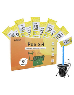Gel Absorbente Ecológico AOKE para Inodoro Portátil 100 Unidades