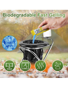 Gel Absorbente Ecológico AOKE para Inodoro Portátil 100 Unidades 2