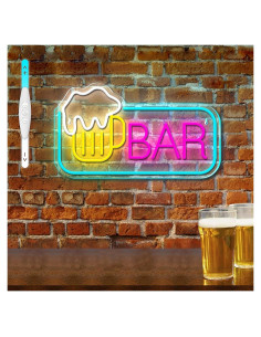 Cartel de Neón de Cerveza JIARODEY 25.4x39.88 cm USB Ajustable