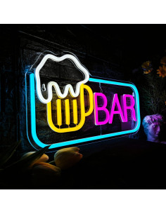 Cartel de Neón de Cerveza JIARODEY 25.4x39.88 cm USB Ajustable 2