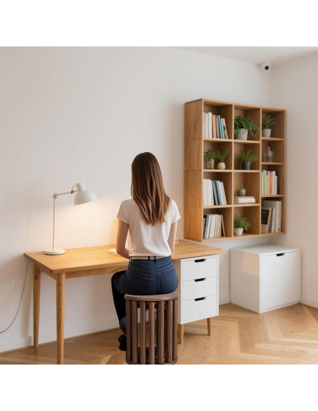 Juego de 4 Taburetes Apilables Fnylotusr Color Nogal 35.6cm Juego de 4 Taburetes Apilables Fnylotusr Color Nogal 35.6cm