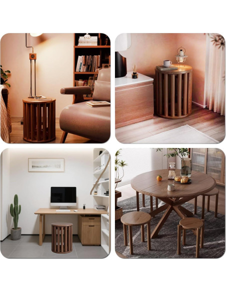 Juego de 4 Taburetes Apilables Fnylotusr Color Nogal 35.6cm Juego de 4 Taburetes Apilables Fnylotusr Color Nogal 35.6cm