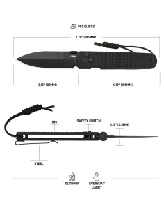 Cuchillo de Bolsillo CJRB Locust G10 Negro 8cm Hoja AR-RPM9 2