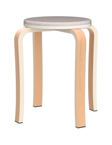Taburetes de Madera Apilables WINZONE, Juego de 2 Beige