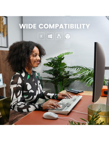 Ratón USB Perixx PERIMICE-209M Óptico 1000 DPI Beige 1.8m