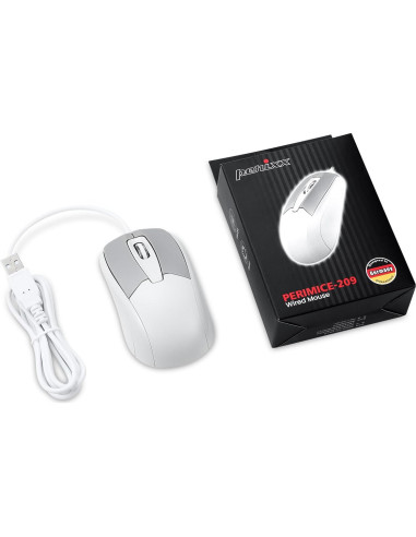 Ratón USB Perixx PERIMICE-209M Óptico 1000 DPI Beige 1.8m