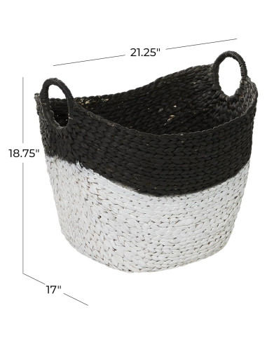 Cesta Decorativa Grande Deco 79 de Hierba Marina Negra 56x43x48cm