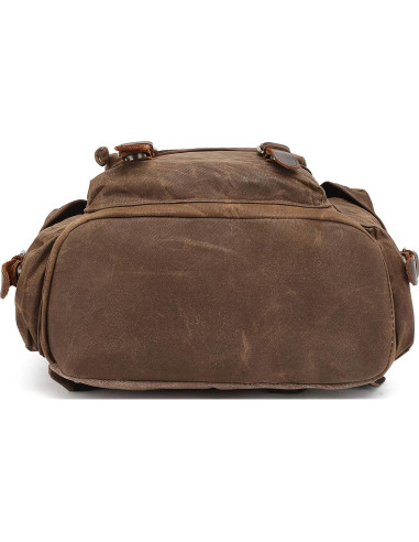 Mochila de cuero genuino Lmagice para laptop 47 cm verde