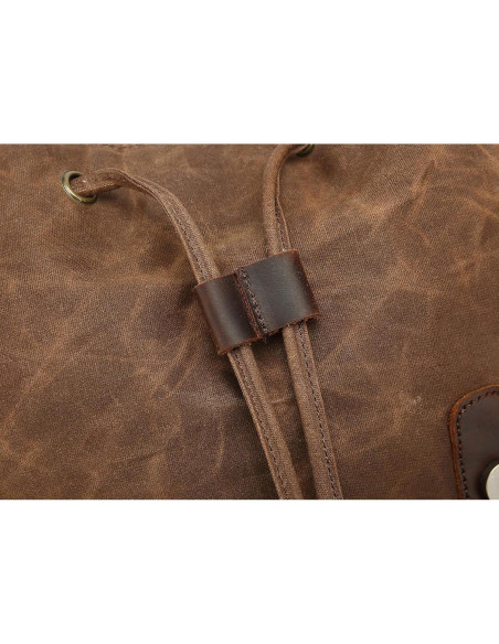 Mochila de cuero genuino Lmagice para laptop 47 cm verde