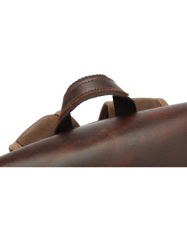 Mochila de cuero genuino Lmagice para laptop 47 cm verde