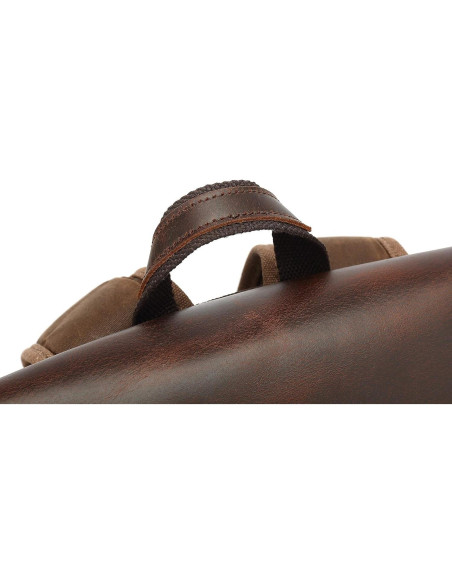 Mochila de cuero genuino Lmagice para laptop 47 cm verde