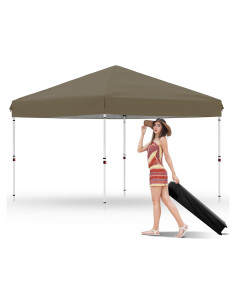 Carpa Plegable 3x3m HarmonyHealth Resistente al Agua Marrón