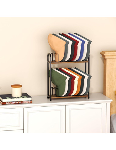 Soporte Organizador de Sombreros SWTYMIKI - 2 Niveles para 20 Gorras