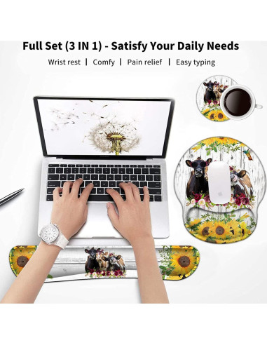 Juego de Reposamuñecas y Alfombrilla Ergonómica BFRKXOCK