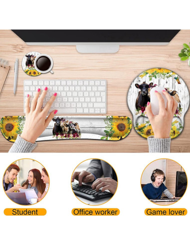 Juego de Reposamuñecas y Alfombrilla Ergonómica BFRKXOCK