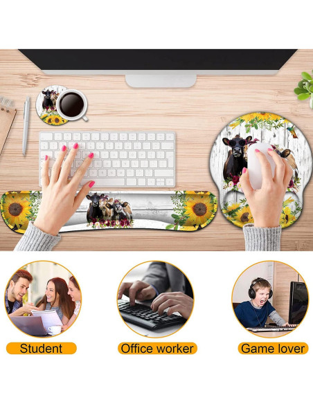 Juego de Reposamuñecas y Alfombrilla Ergonómica BFRKXOCK Juego de Reposamuñecas y Alfombrilla Ergonómica BFRKXOCK