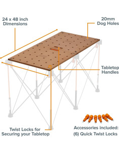 Superficie de Mesa de Trabajo BORA Centipede CK22TM 610x1200mm 2