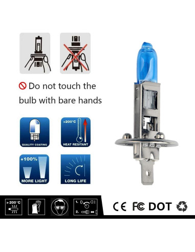 Bombilla Halógena H1 VEXONEYE 12V 55W Luz Blanca 5000K