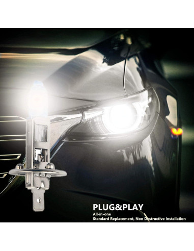 Bombilla Halógena H1 VEXONEYE 12V 55W Luz Blanca 5000K