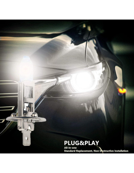 Bombilla Halógena H1 VEXONEYE 12V 55W Luz Blanca 5000K