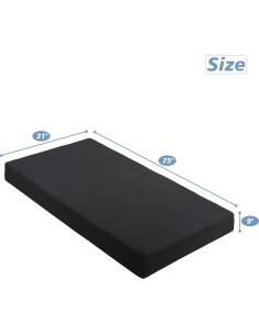 Sábanas de Cuna URZGU Ajustables 31x75 cm Microfibra Negra 2