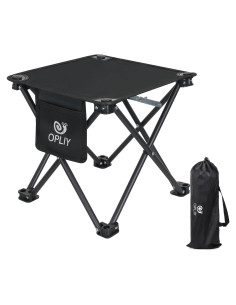 Taburete Plegable de Camping Opliy Negro 145 kg Resistente