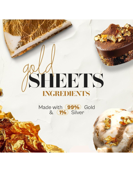 Hojas de Oro Comestible BeePoint 24K 10 Pcs 8x8 cm