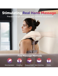 Masajeador de Cuello Arboleaf Shiatsu Inalámbrico con Calor 2