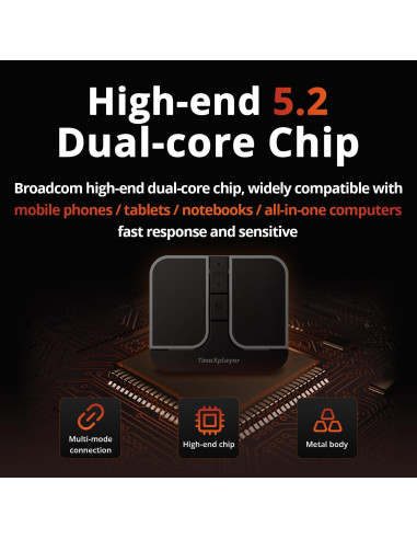 Mini Ratón Cuadrado TIMEXPLAYER Inalámbrico Bluetooth Plata